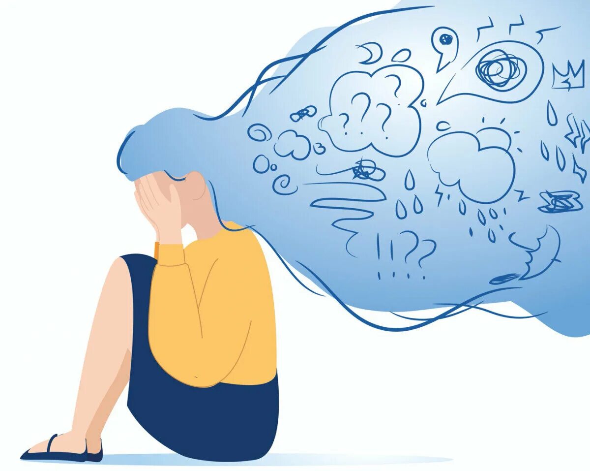 Раздражительность. Депрессия стресс тревожность. Стресс векторные иллюстрации. Неприятные эмоции. Девушка в стрессе.