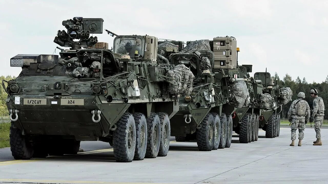 Нато тест. М1126 Stryker. НАТО exercise. Лёгкая техника НАТО. NATO Troops.