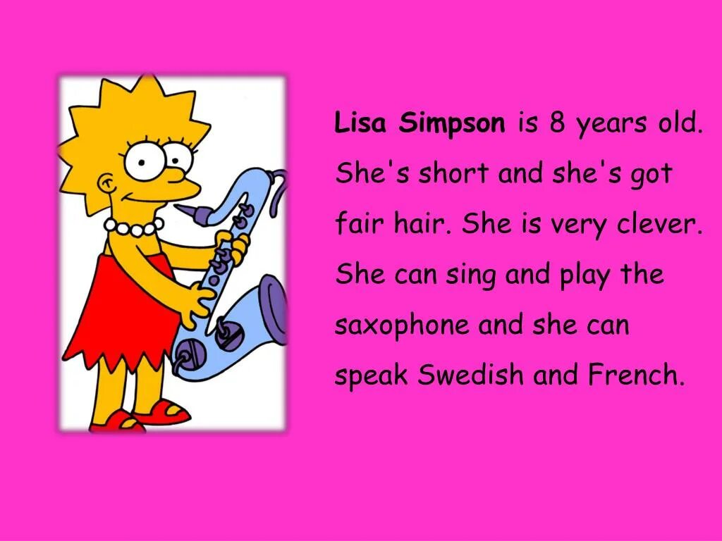 She can t sing. Симпсоны на английском. Симпсоны рассказ Лизы.