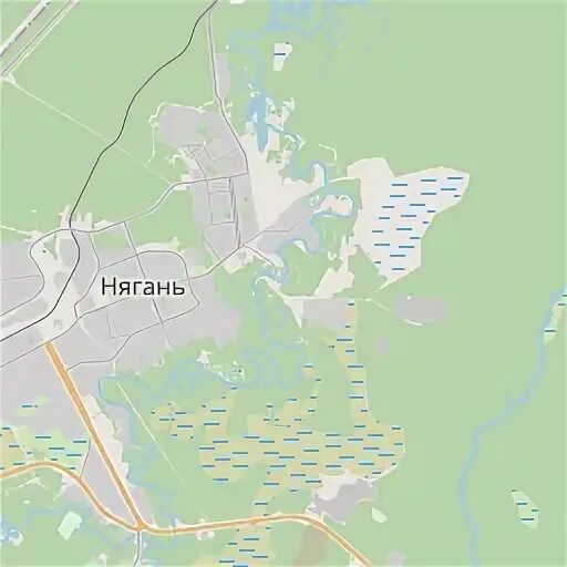 Нягань на карте