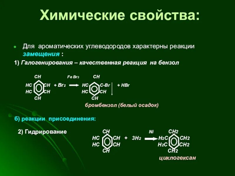 Химические свойства ароматических