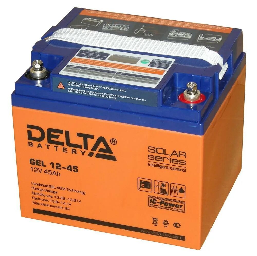 12v 45ah. Батарея аккумуляторная Delta Gel 12-45. АКБ Delta 12v. Delta аккумулятор 45ач AGM. Дельта аккумуляторы 12в тяговый аккумулятор.