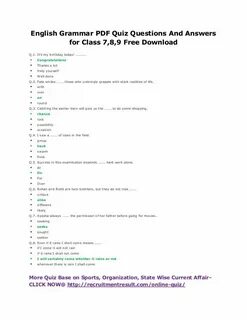Reading quiz answers