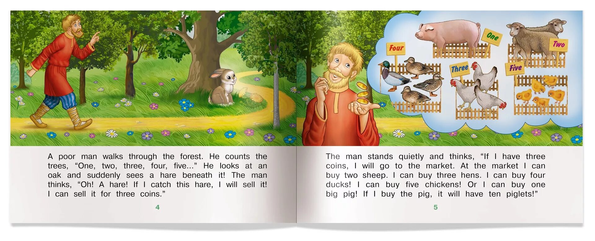 Hare как читается. A man and a hare читать на английском. мужик и заяц сказка. english читаем вместе.