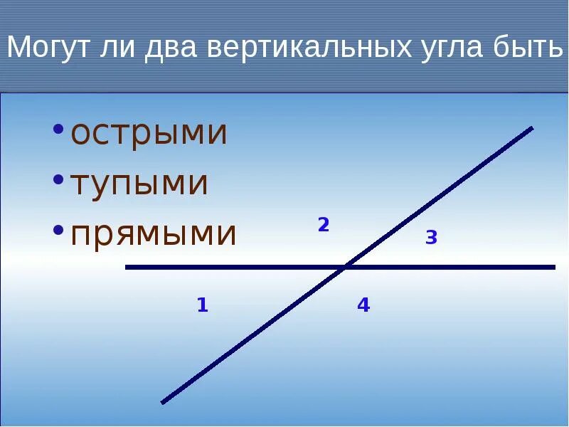 Углы 1 и 2 вертикальные. Вертикальные углы. нахождение вертикальных углов. могут ли вертикальные углы быть прямыми. могут ли углы быть вертикальными.