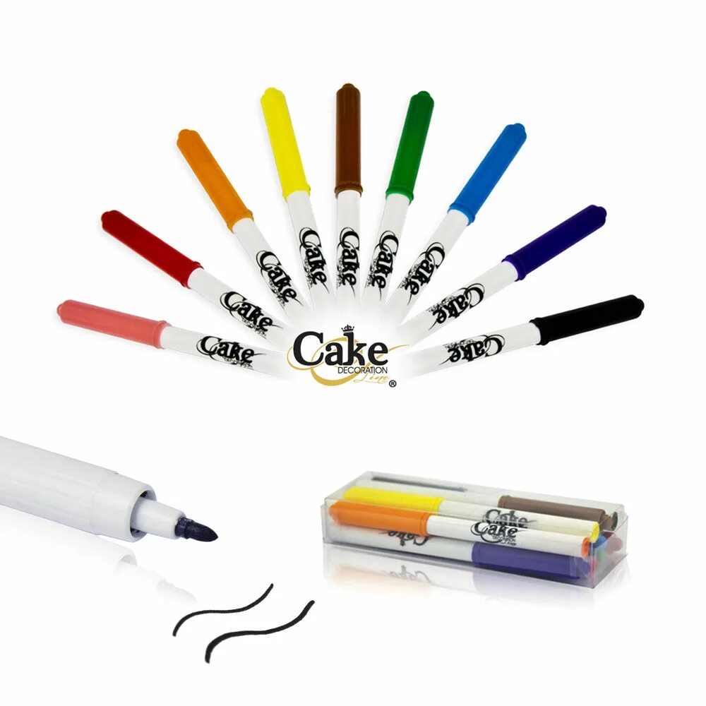 Кондитерский карандаш. Маркер для украшения десертов. Съедобные маркеры. Пищевой фломастер черный. Фломастеры с пищевыми красителями.