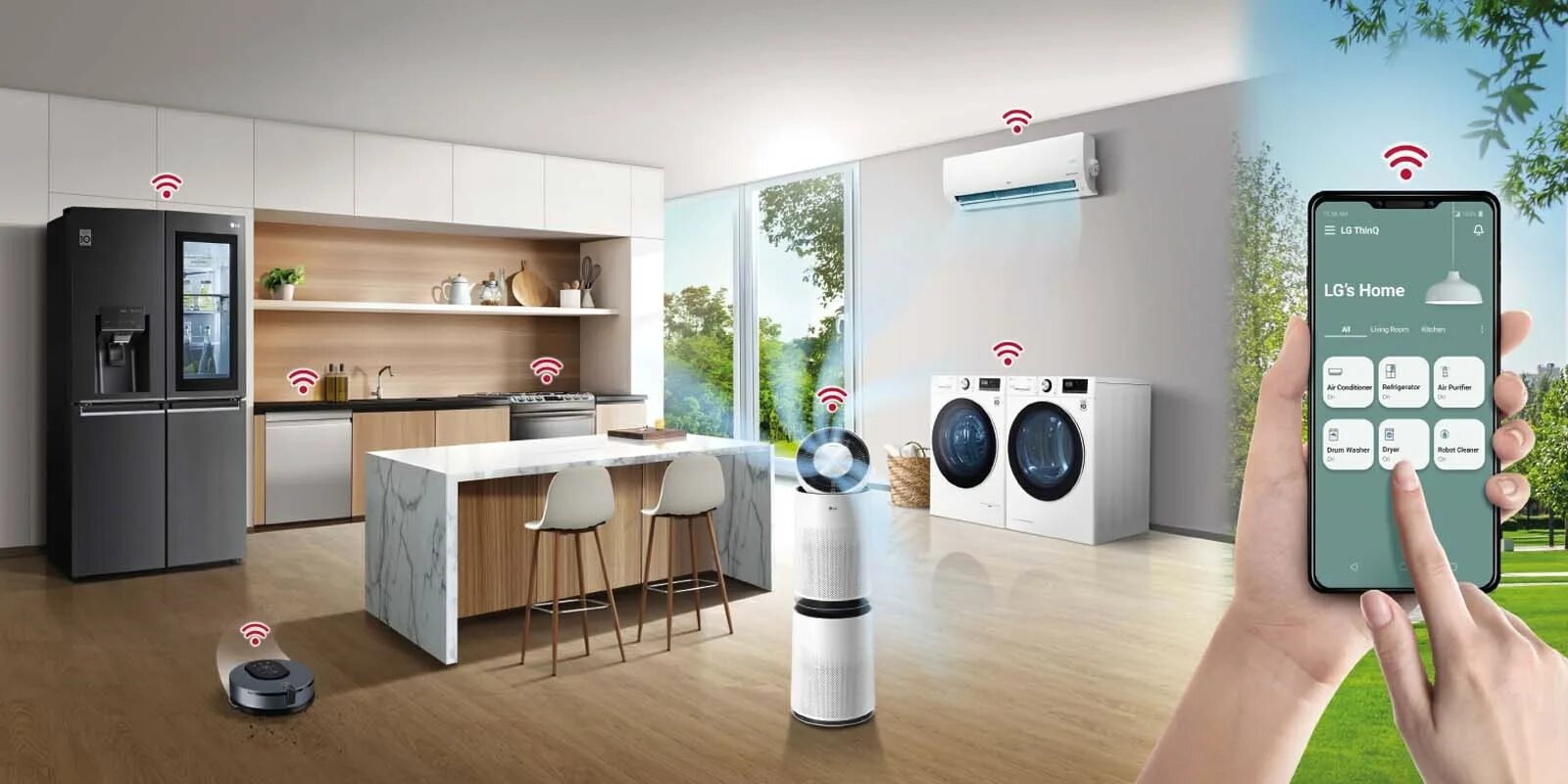 Умный дом магазин интернет бытовой техники. Холодильник LG THINQ. LG Smart THINQ. Стиральная машина LG Smart THINQ. Умный дом.