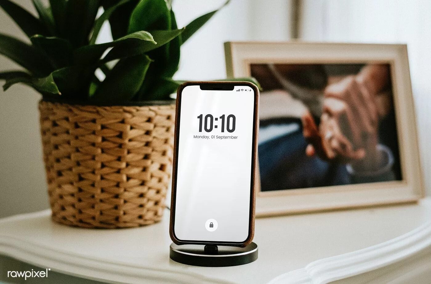 Mobile on phone is the table the