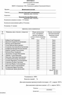 Протокол промежуточной