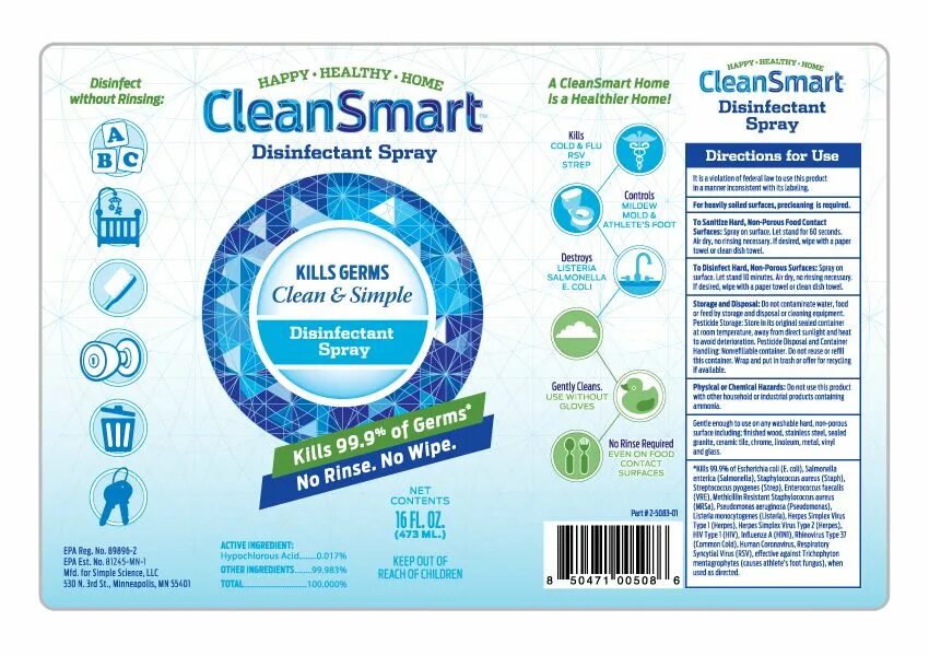 Чистая этикетка. Clean Label. Label Size Cleaning Spray. Еасу Клеан.