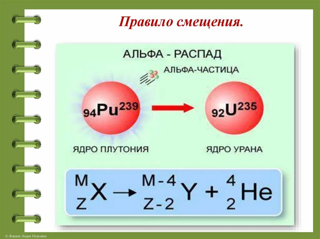 Радиоактивные превращения изотопы 9 класс презентация. Радиоактивные превращения атомных ядер 9 класс. Радиоактивные превращения атомов 9 класс. Правило смещения. Правило смещения для Альфа распада.