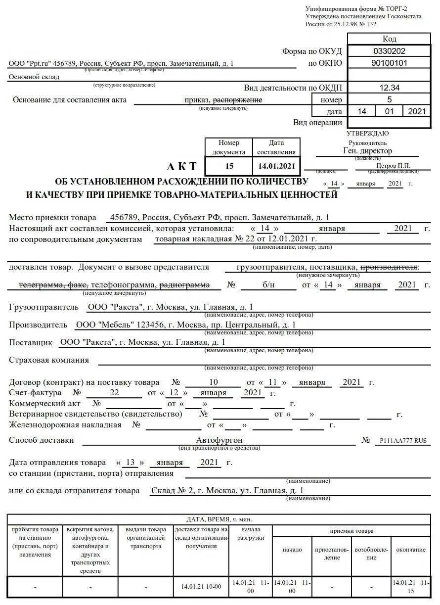 Заполнение 1 торг опт