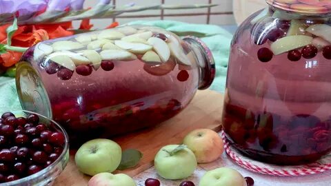 Компот из яблок и вишни на зиму