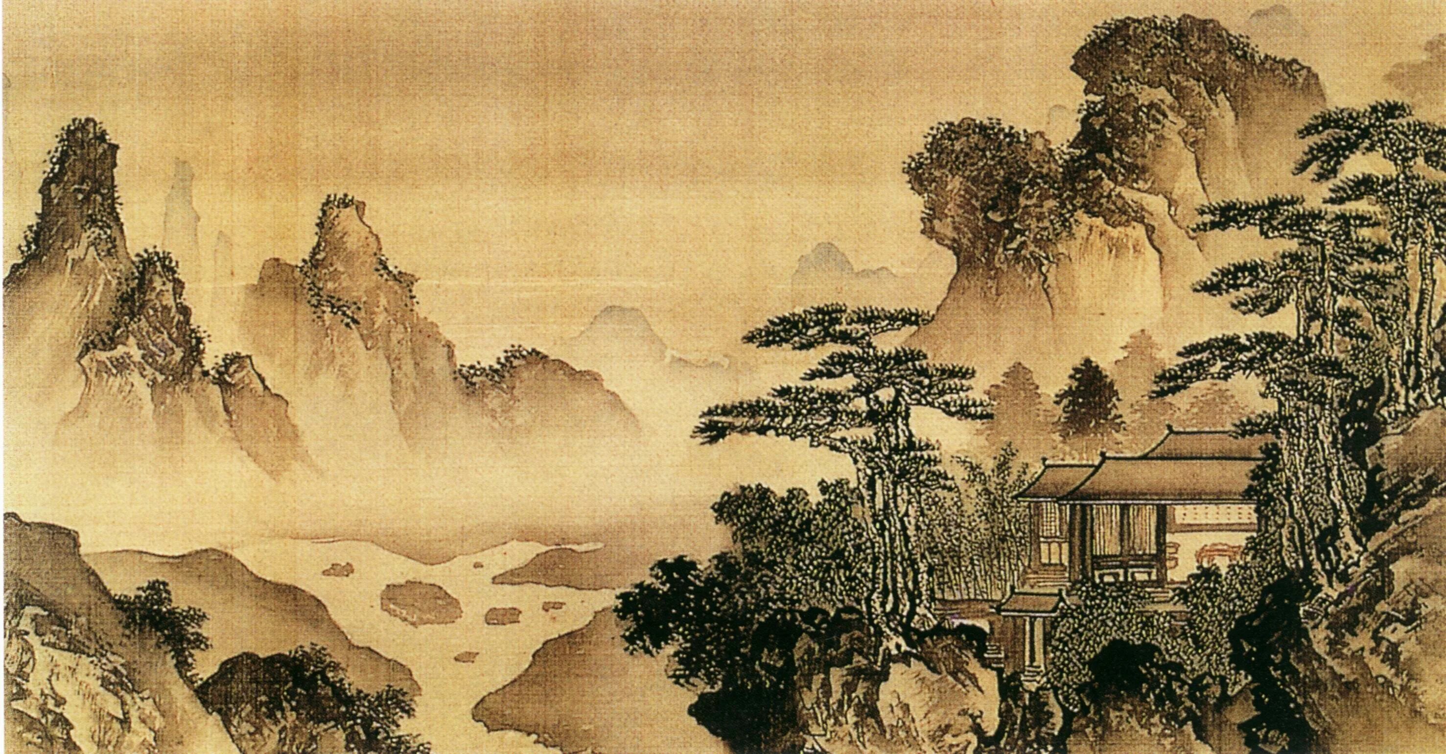 Китайское искусство. Древнекитайская Пейзажная живопись. Дрене китайская живопись. Пейзажная живопись Китай 12 век. Китайская Пейзажная живопись средневековья.