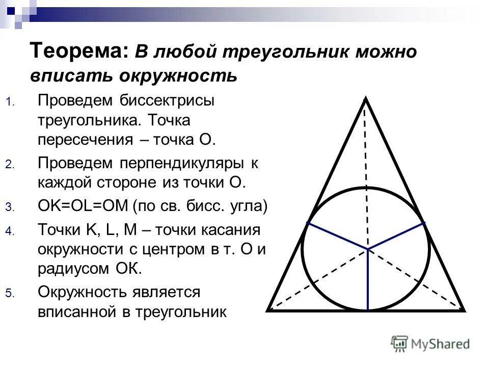 Вписанный равнобедренный треугольник свойства. Построение вписанной окружности в треугольник. Построение вписанной окружности. Как построить вписанную окружность в треугольник. Когда в треугольник можно вписать окружность.