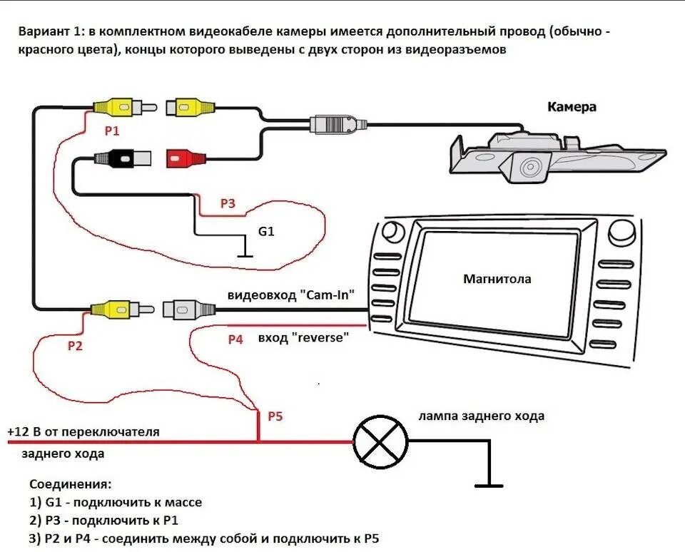 Схема включения камеры заднего хода. Настройка камеры на китайской магнитоле