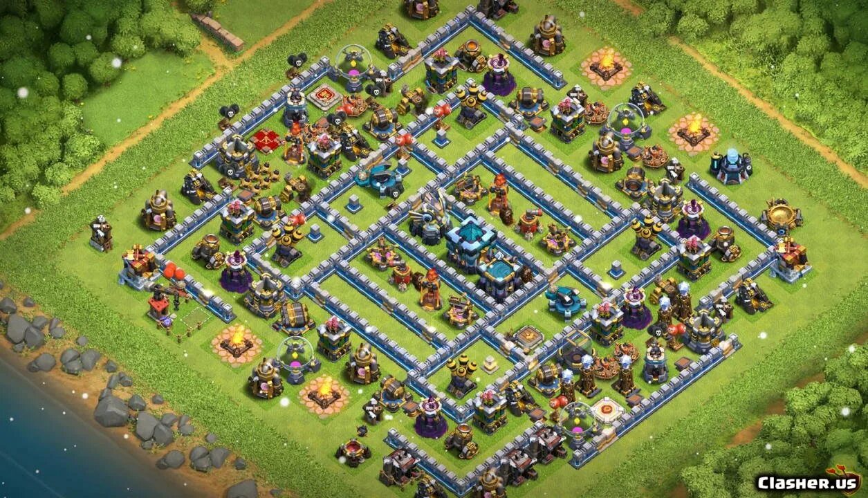 Clash of clans 13. ТХ 13 расстановка. 13 ТХ клеш. Клэш оф кланс 13 ТХ. Расстановка 12 ТХ.