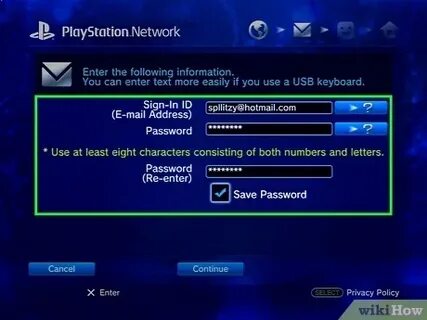 Регистрация playstation network ps3