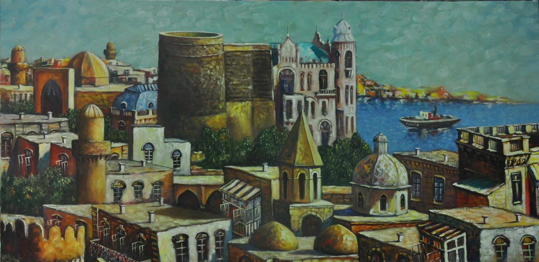 Баку арты. Джавад художник баку. азербайджанская живопись. азербайджанские художники. баку на картинах художников.