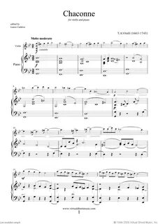 Чакона баха для скрипки
