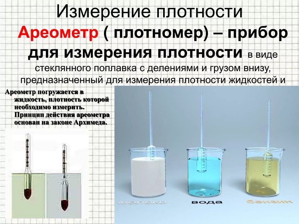 В чем определяется плотность жидкости. Прибор измеряющий плотность плотномеры. Ареометр для замера плотности раствора. Измерение плотности жидкости.