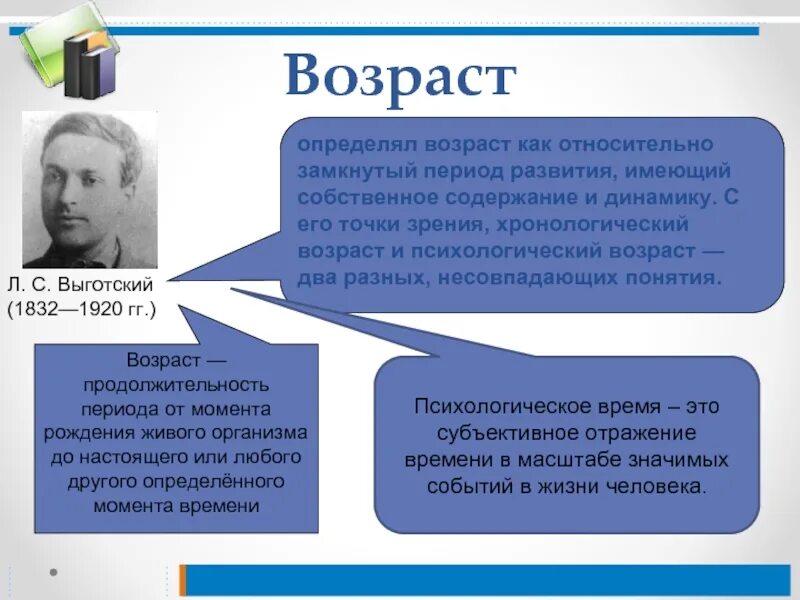 Понятие психологический Возраст. Концепция психологического возраста. Возраст по Выготскому. Возраст это в психологии.