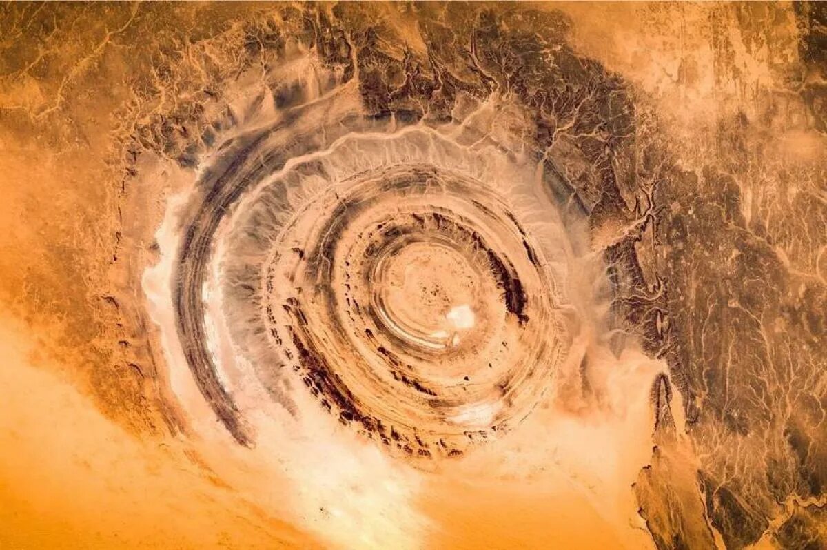 Глаз пустыни 2. Ришат (глаз сахары). мавритания. структура ришат глаз сахары. структура ришат в мавритании. геологическое образование ришат сахара мавритания.