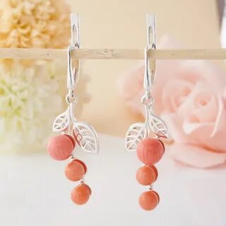 Коралловые сережки