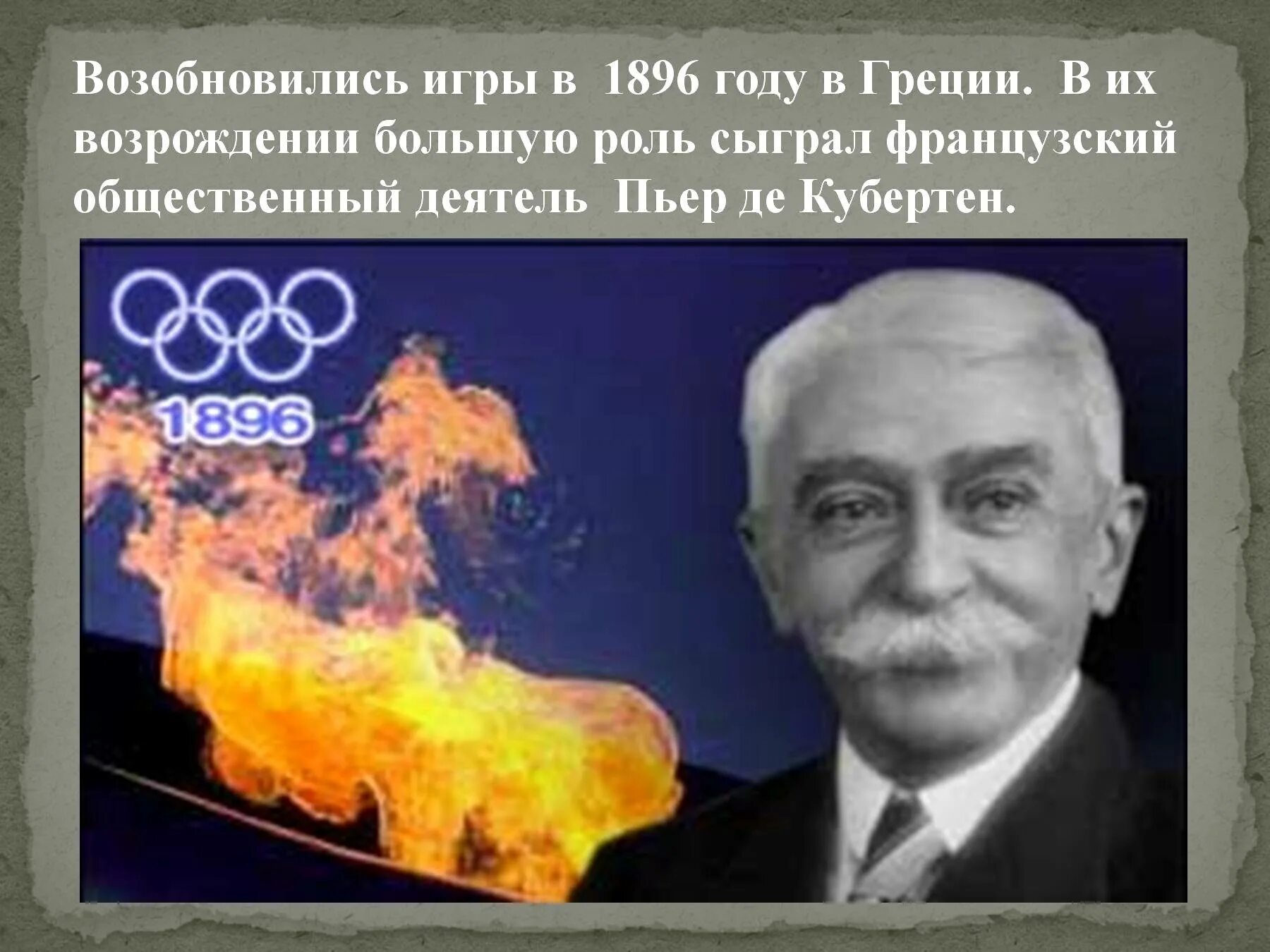 Барон Пьер де Кубертен. Пьер де Кубертен (1863-1937). Пьер де Кубертен — основатель современных Олимпийских игр. 1896 Пьер де Кубертен.