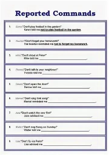 Reporting commands and requests. Reporting commands and requests