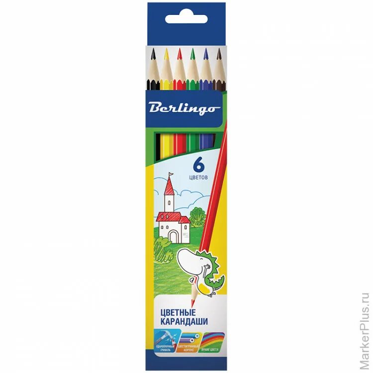 Цветные карандаши 6. Цветные карандаши Berlingo 24 цвета. 6 Цветных карандашей. Цветные карандаши 6 цветов. Карандаши цветные Berlingo.