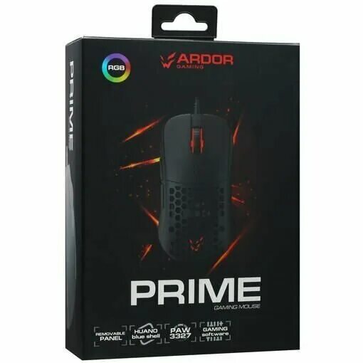 Мышь проводная ARDOR GAMING Prime 12400 dpi, светодиодный, USB Type-A, кнопки - 