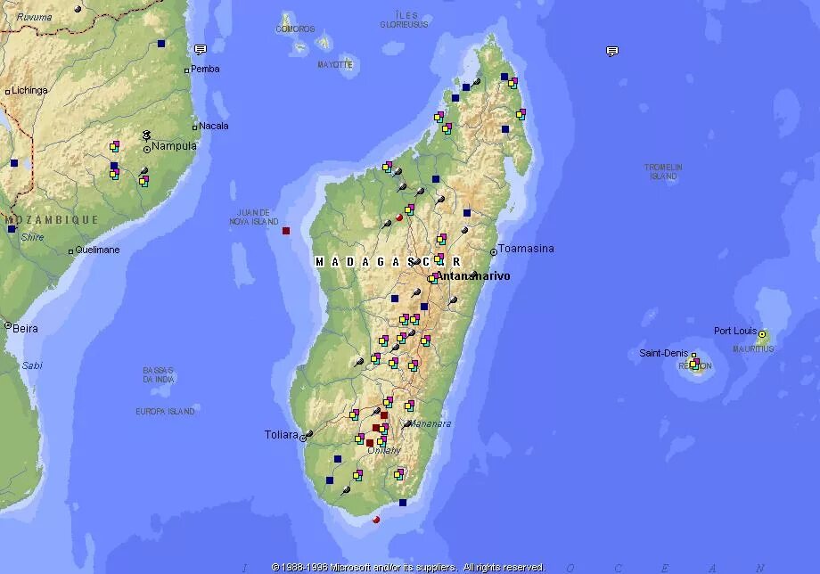 Остров Мадагаскар на карте. Остров Мадагаскар на физической карте. Остров Мадагаскар на карте Африки.