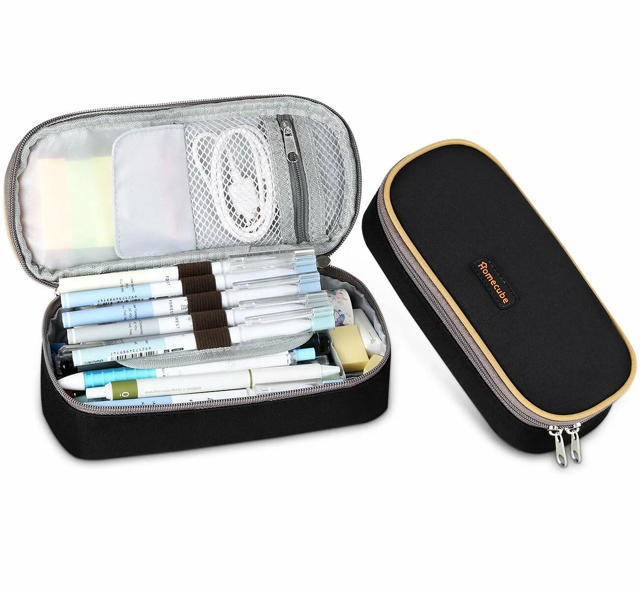 A pencil case in the desk