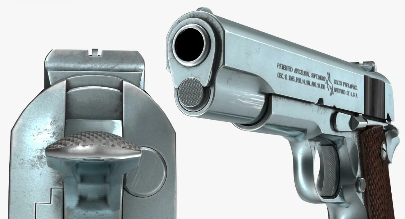 Colt m1911 a1 3d model. 1911 Кольт 3d. Вращающейся 3д модель Кольт 733.