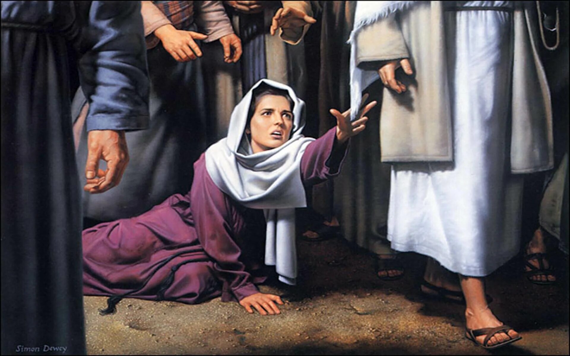 Кающийся видящий. Иисус исцеляет дочь хананеянки. Исцеление кровоточивой икона. Исцеление кровоточивой женщины картина.