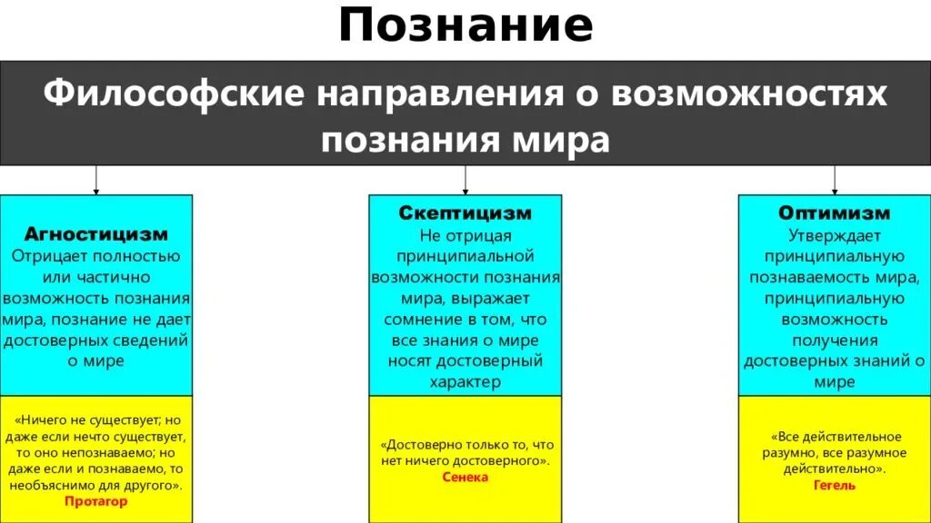 Теории социальной реальности. Направления в теории познания. Познание в философии. Направленности в философии.