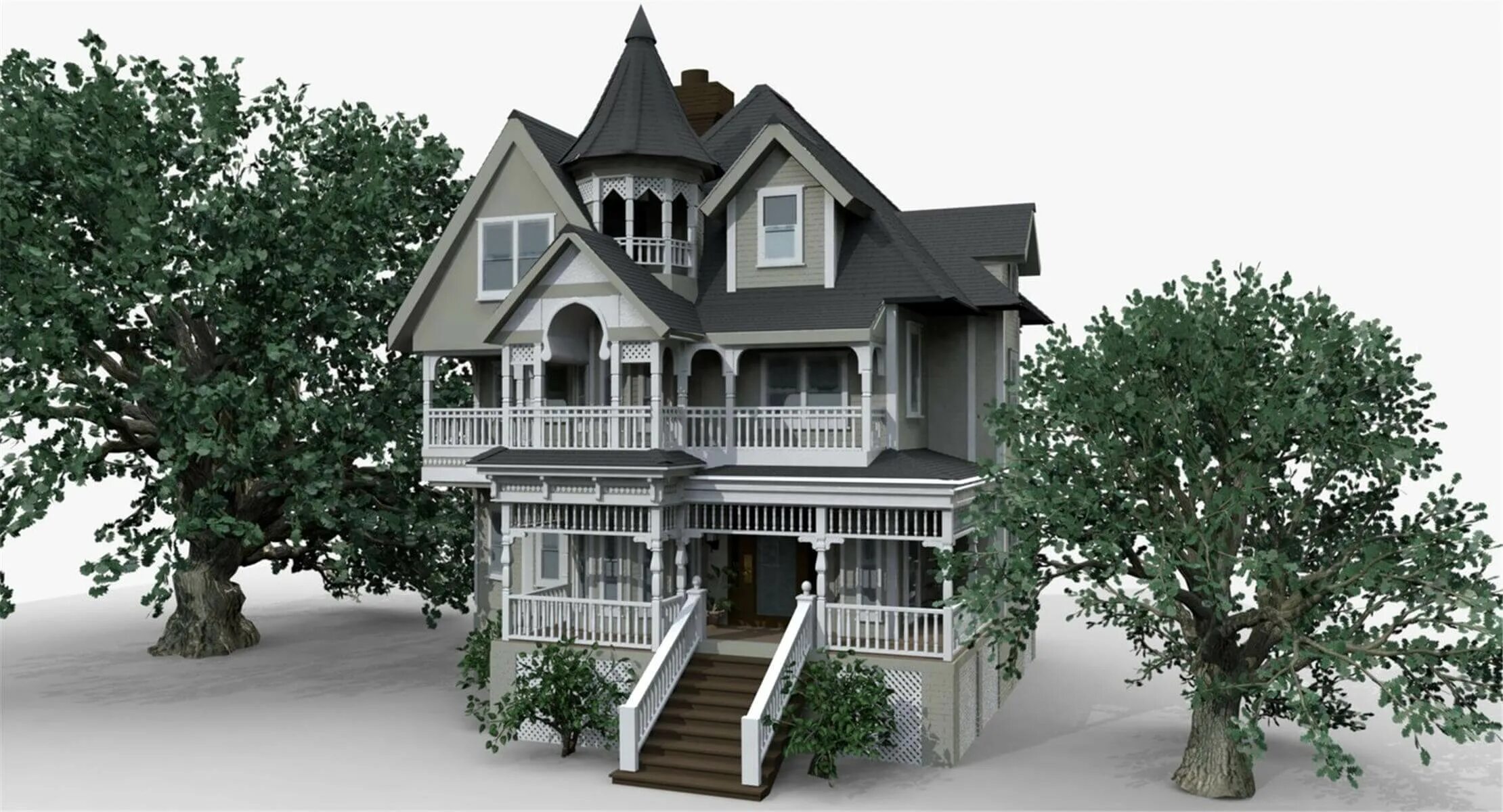 3d модель Victorian House. 3d model a Victorian House. Дом моделей. Моделирование домов.