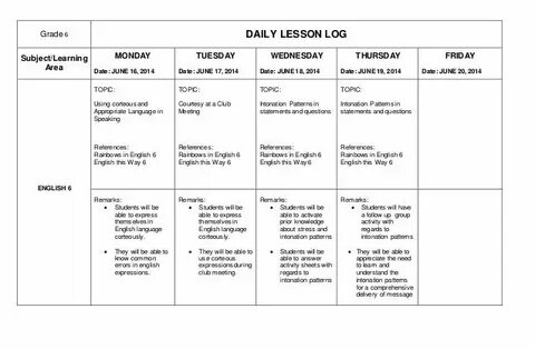 Lesson plan 5 grade