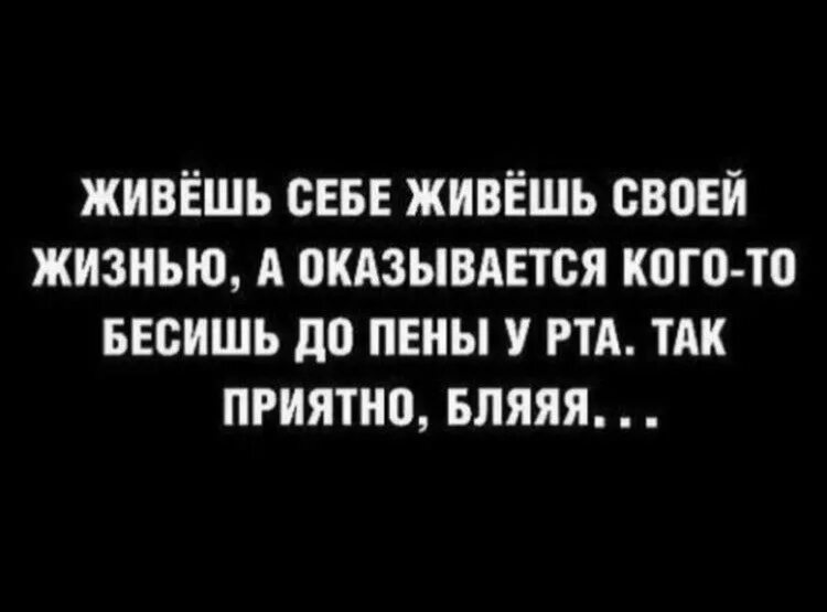 Живёшь себе своей жизнью а оказывается бесишь. Живешь себе живешь. Живёшь себе живёшь а потом оказывается. Живёшь себе живёшь своей жизнью а оказывается кого-то.