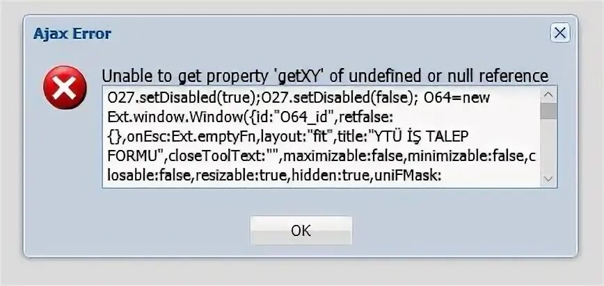 Unable to get property. Unable to get property