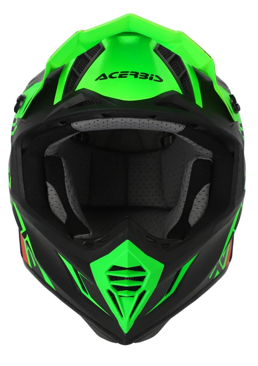 Шлем Acerbis s. Acerbis x-track. M006-Fluo. Шлем кросовфй черно зелёный. 22 tracks