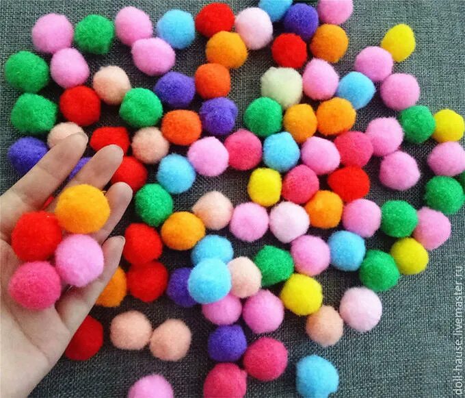 Помпоны микс 10мм, 41шт. Разноцветные помпоны. Мягкие шарики для поделок. Мягкие шарики для рукоделия. Мягкие шарики купить