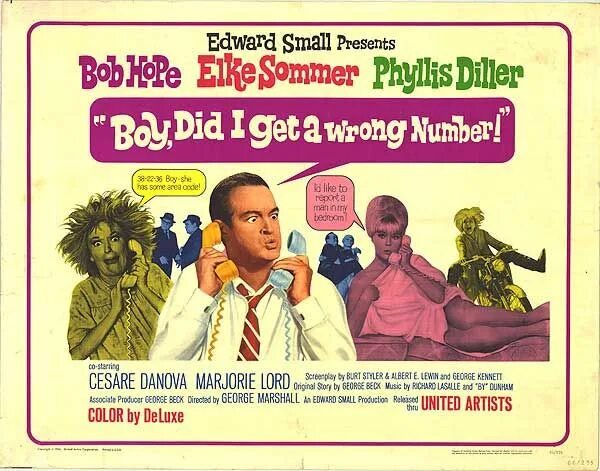 The number is wrong. The cure wrong number. the bob hope all star christmas comedy special (1977).