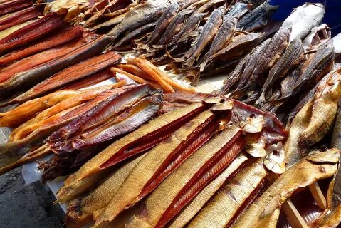 Рыба сушеная вяленая копченая