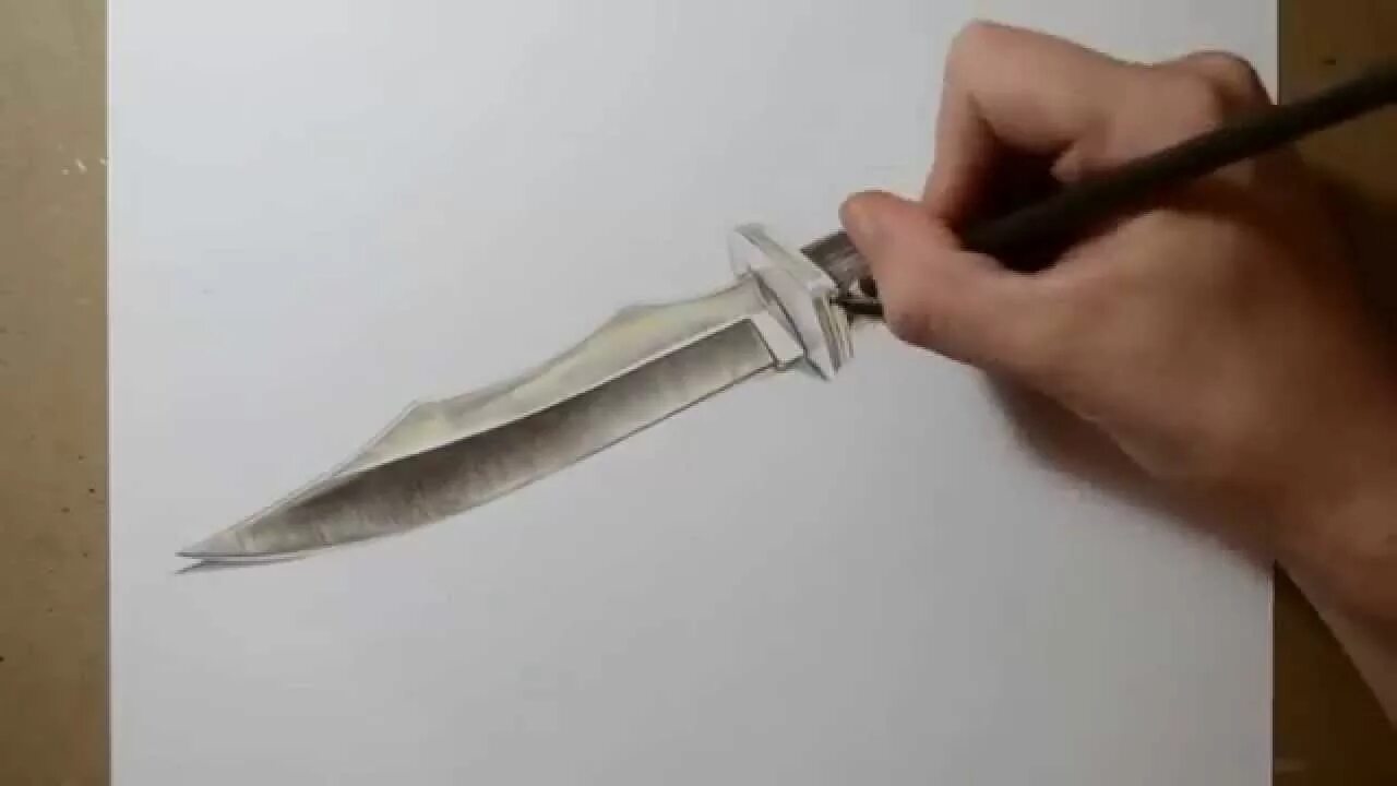 Видео как нарисовать нож