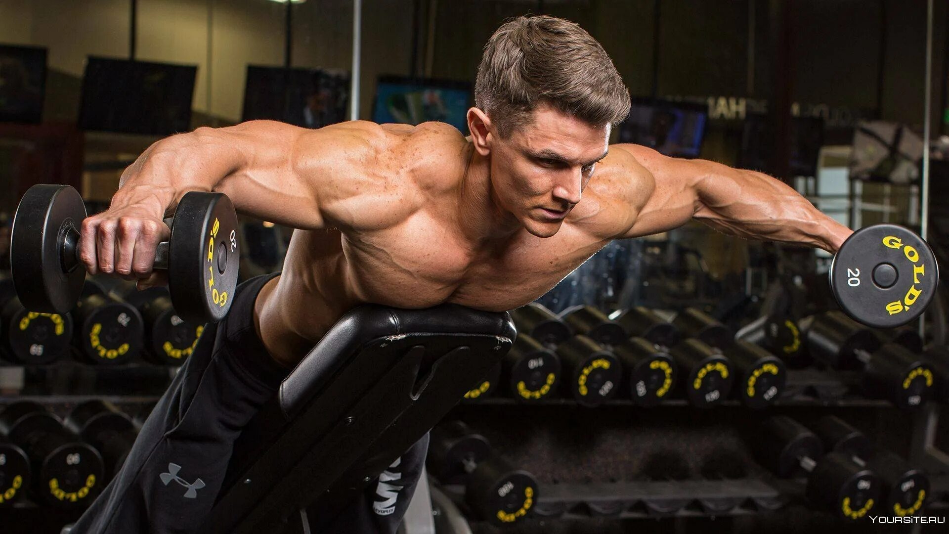 Новая версия дельты. Упражнения на средний пучок дельт. Жим гантелей передняя дельта. Развитые дельты. Бодибилдинг тренировки.