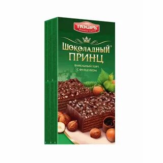 Вафельный торт Шоколадный Принц, с Фундуком, 260 гр - Алсат.