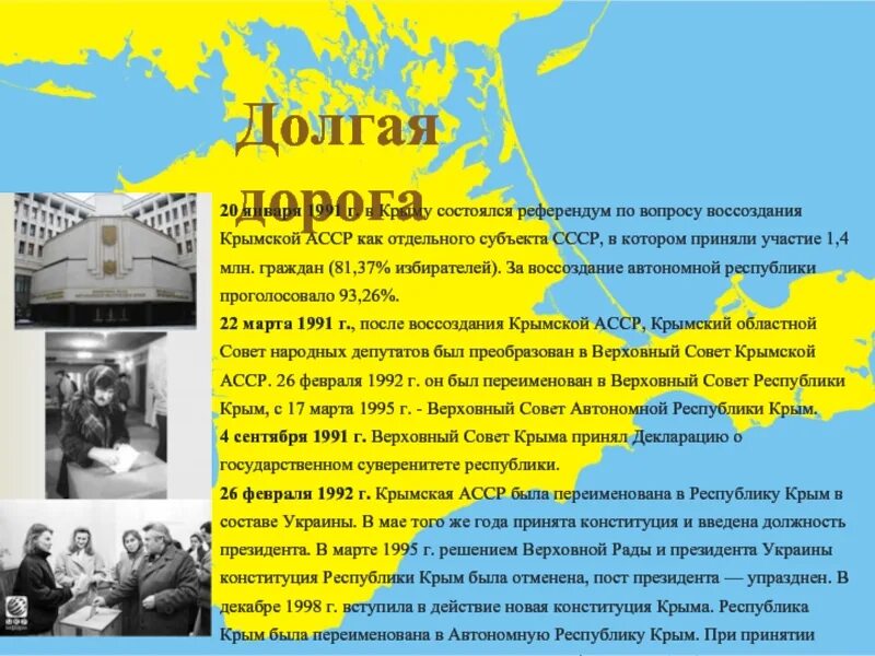 Референдум в Крыму (1991). Крым 1991 год. 20 Января 1991 г. в Крыму состоялся референдум по вопросу воссоздания. Крымская АССР 1991. Сценарий к 10 летию крыма