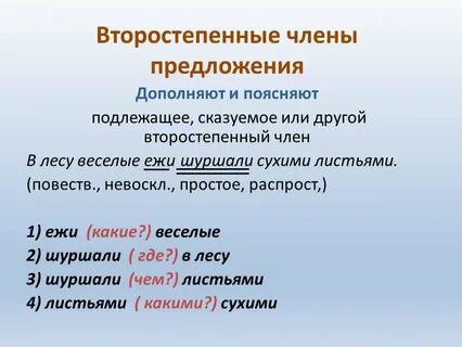 Распространенное предложение из двух слов
